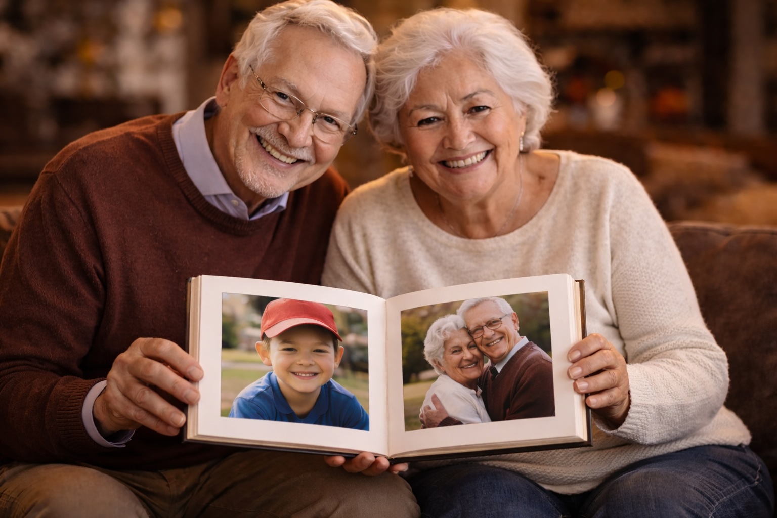 Framed family print displayed at home